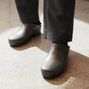 Metallic Grey Calzuro Clogs for Men Hospital Shoes