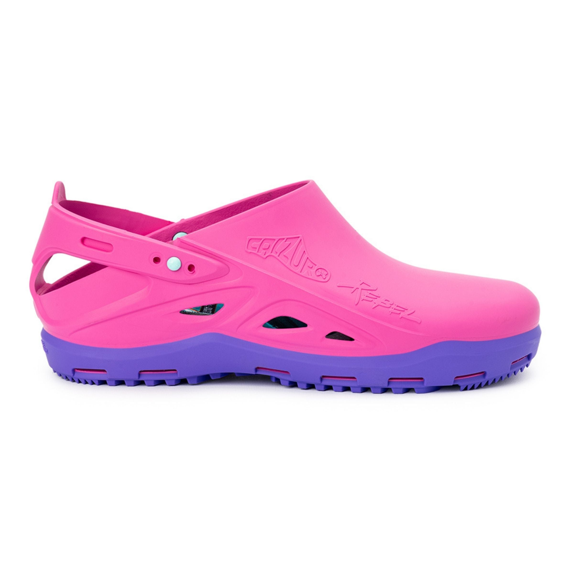 Pink Purple Rebel Clogs Comfortable Clog-Style Work Shoe Calzuro