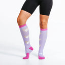 Lilac Bandage Hearts Compression Sock