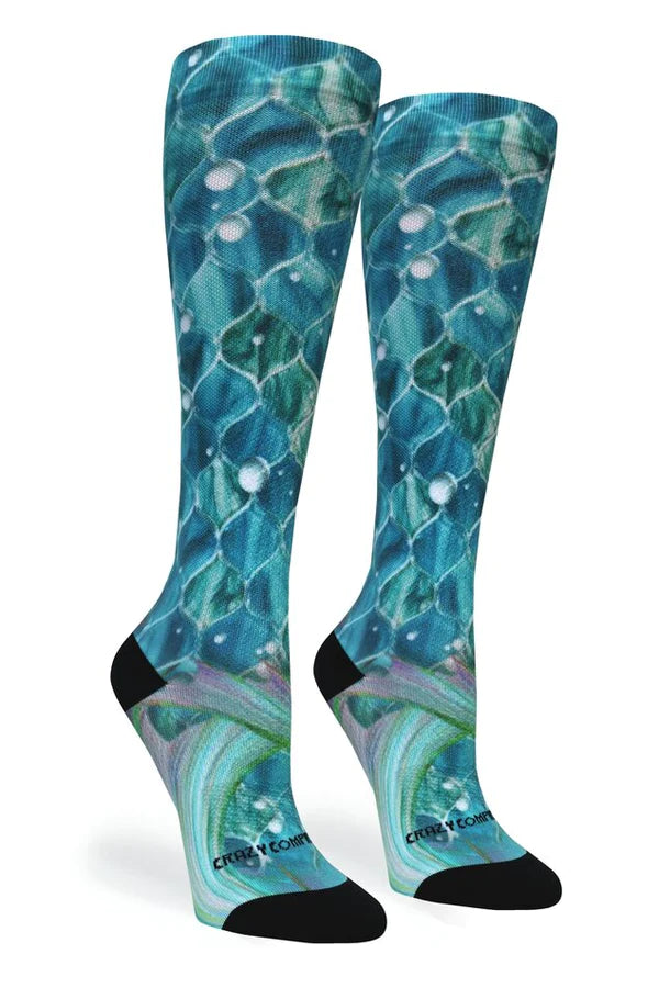 Mermaid Mosaic - Compression socks for healthcare workers – Calzuro