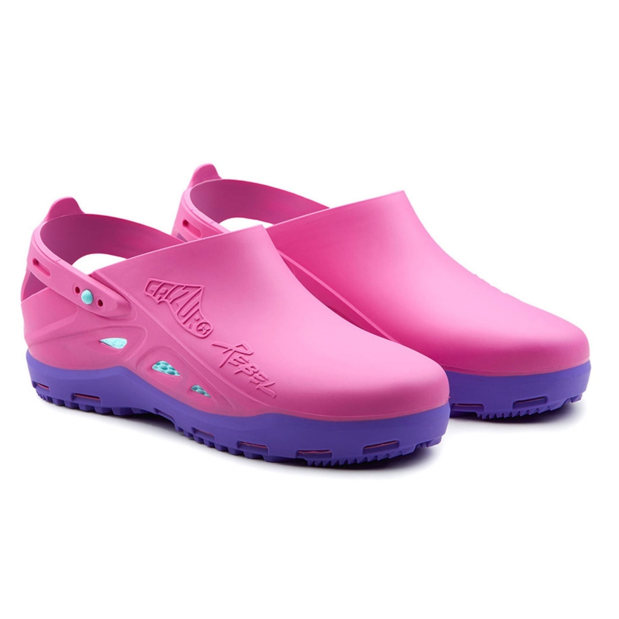 Pink Purple Rebel Clogs Comfortable Clog-Style Work Shoe Calzuro