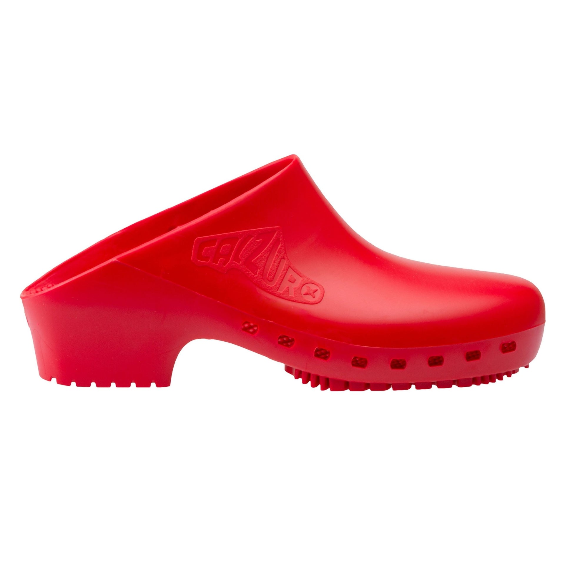 Red Clogs Classic Slip-Resistant Clogs Without Holes Calzuro