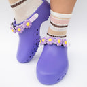 Purple Flower Heel Strap Charm 5 Pack