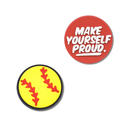 Softball Proud Heel Strap Charm 2 Pack