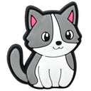 Gray & White Cat Heel Strap Charm